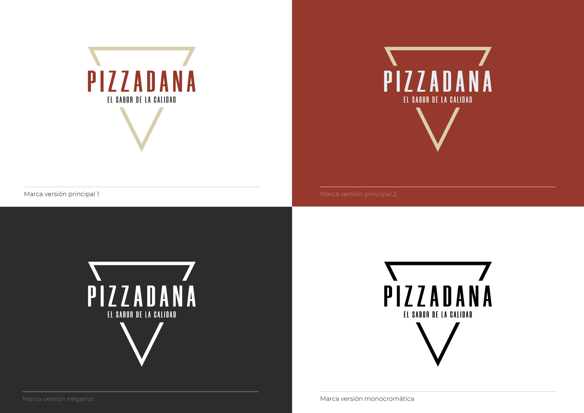 Cromatismos del logotipo de Pizzadana. Branding