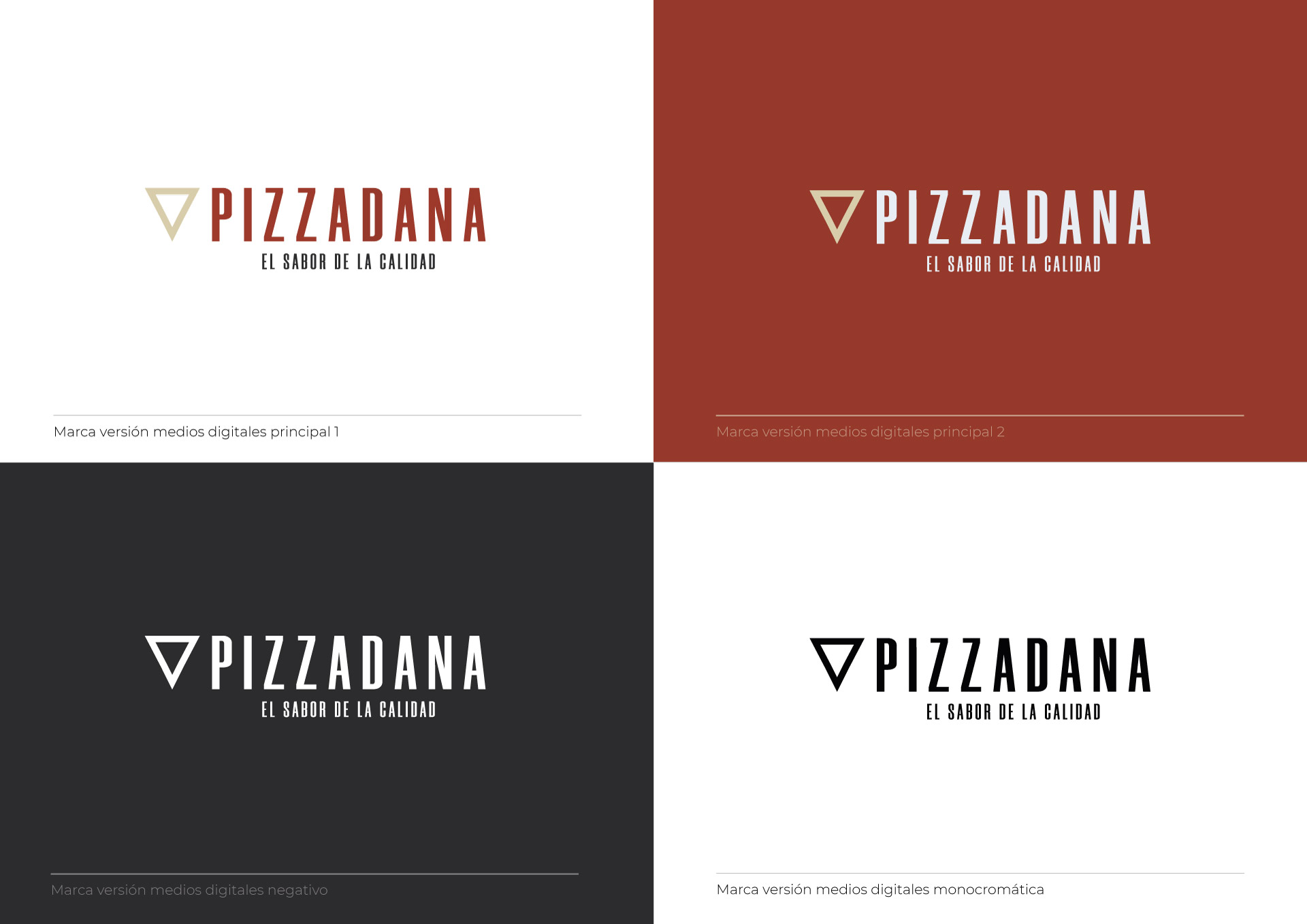 Cromatismos del logotipo de Pizzadana. Branding